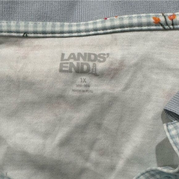 Lands End Gingham Plaid Picnic Polo Shirt Women’s XL 1XL - Picture 3 of 3